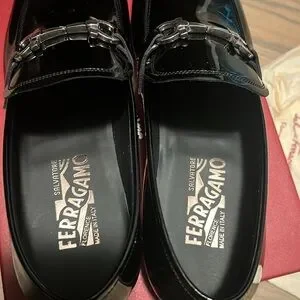 Salvatore Ferragamo Funes 2 Bit Patent Leather loafer Salvatore Ferragamo Orange Patent Leather Funes Gancio Bit  main image 4